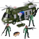 Military Vehicles Toy Set of Friction Powered Transport Helicopter