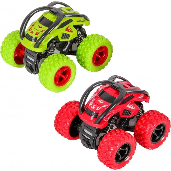 Monster Trucks,Pull Back Car Toys 360° Rotation Off-road Friction Powered