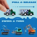 25 Piece Pull Back City Cars and Trucks Toy Play Set, Die-Cast Car Set