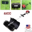 ZHFEISY 2.3HP 52cc 2 Stroke  Power Sweeper Sweeping Machine Handheld Broom Sweeper oline Engine Power Broom Brush Clear w/Air Cooled Motor for Driveway Turf Grass Snow