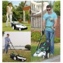Wzz Walk-Behind Electric Lawn Mower, High-Power Foldable Low-Noise Corded Mower with 6-Stage Adjustable Mowing Height and Large Capacity Grass Collection Box (Color : 1800W+30m Power Cord)