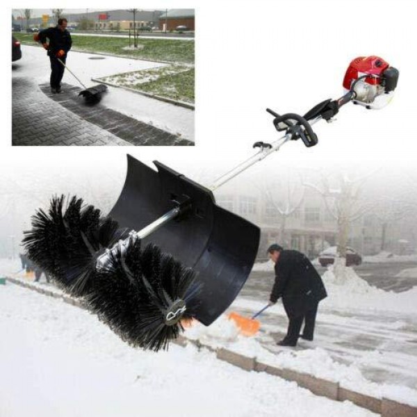 DY19BRIGHT Sweeper Machine, Hand Held Broom Sweeper 52CC  Power Snow Sweeper Concrete Cleaning Machine Brushes Driveway Walkway Behind for Concrete Driveway Lawn Garden Street, CA NJ Warehouse