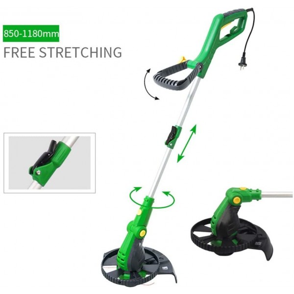 Hfoobsa 800W Electric Grass Trimmer,The Head is Adjustable by 90° Telescopic Lightweight Powerful Grass Mower Auxiliary Handle 180° Adjustment Plant Guard Lawn Edger