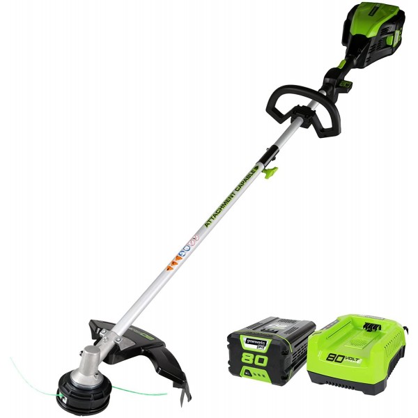 GreenWorks Pro 80V 16-Inch Cordless String Trimmer (Attachment Capable), 2Ah Battery and Charger Included