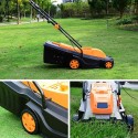 ZQKJLH Lawn Mower, Electric Rotary Mower, Cutting Width 40 cm,1800 Watts,3200r/min,5 Lever of Cutting Height, 40L Grass Box, for Lawn,Garden, Farm Weeding
