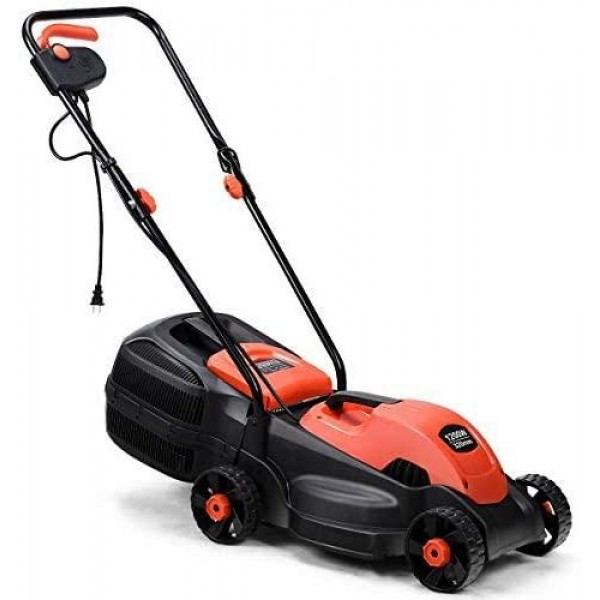 Taltintoo20 1200 Watts 120 Volts/60 Herzt 14 inches Electric Push Lawn Corded Mower with Grass Bag, Size 15.5 x 43.5 x 37.0 inches, Height Adjus of 10.5/16.5/22.0 inches