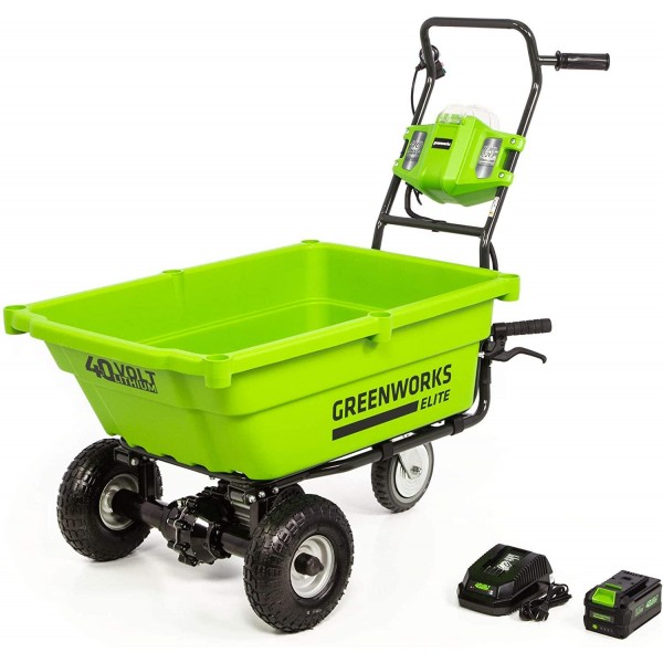 Greenworks LC-220 40V Cordless Lawn Cart, 3AH Battery and Charger Included