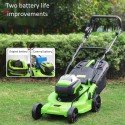 Wzz 1400W Hand-held Electric Lawn Mower, Folding Cordless Lawn Mower with Battery and Charger, 3800 RPM Powerful Motor / 6 Level Adjustment Height (Color : 1400W+2.5H)