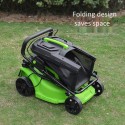 Wzz 1400W Hand-held Electric Lawn Mower, Folding Cordless Lawn Mower with Battery and Charger, 3800 RPM Powerful Motor / 6 Level Adjustment Height (Color : 1400W+2.5H)