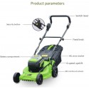 Wzz 1400W Hand-held Electric Lawn Mower, Folding Cordless Lawn Mower with Battery and Charger, 3800 RPM Powerful Motor / 6 Level Adjustment Height (Color : 1400W+2.5H)