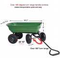ZhiWei Garden Utility Yard Dump Cart Carrier Wheelbarrow 4 Air Pulling Wagon 10