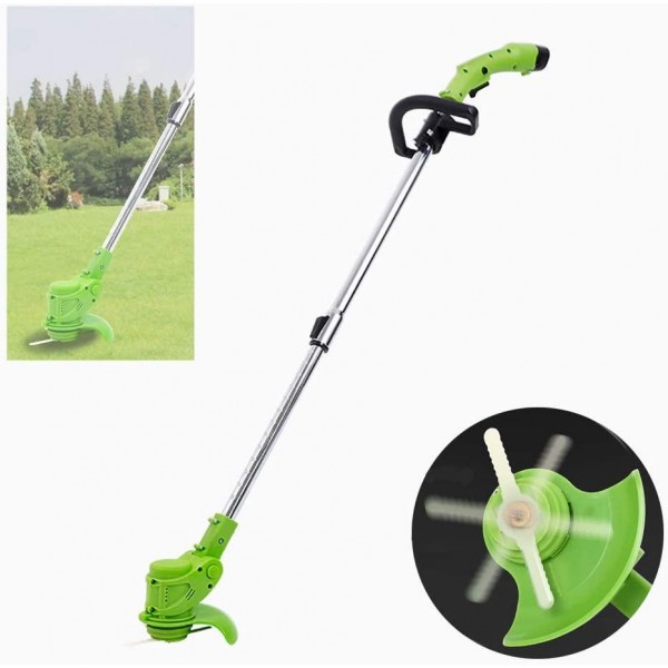 Cordless String Trimmer, Cordless Grass Trimmer/Edger, Lithium Battery Lawn Trimmer, Freely Retractable Charging Mower, Head Angle can be Adjusted by 180°