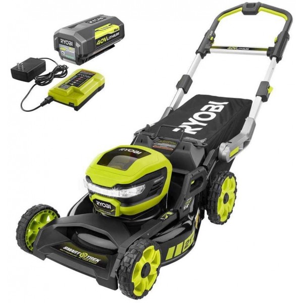 21 in. 40-Volt Brushless Lithium-Ion Cordless SMART TREK Self-Propelled Walk Behind Mower with 6.0Ah Battery and Charger