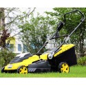 ZQKJLH Lawn Mower,1800 Watt Electric Rotary Mower, Brushless Induction Motor, 42 cm Cutting Width,50 Liter Grass Box, 6 Cutting Height Levers, Garden Farm Weeding
