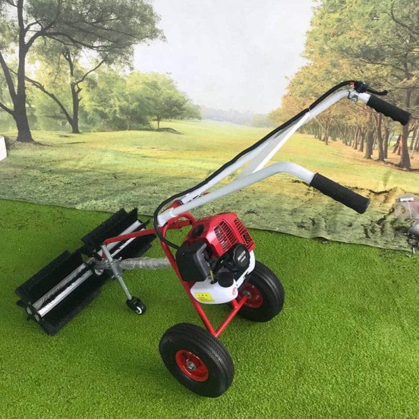 TFCFL Sweeper Machine, Outdoor Hand Held Broom Sweeper 43CC 1.7HP  Powered Walk Behind Clean Machine Snow Sweeper for Concrete Driveway Lawn Garden Street