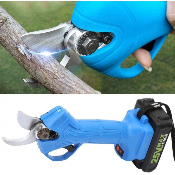 Cordless Electric Pruning Shears, Professional 25V Li-ion Battery Tree Branch Pruner, Secateurs Pruning Cutter Tool