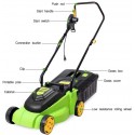 WHJ@ 1600w Electric Lawn Mower Home Grass Machine Hand Push Lawn Trimmer Mower Lawn Mower