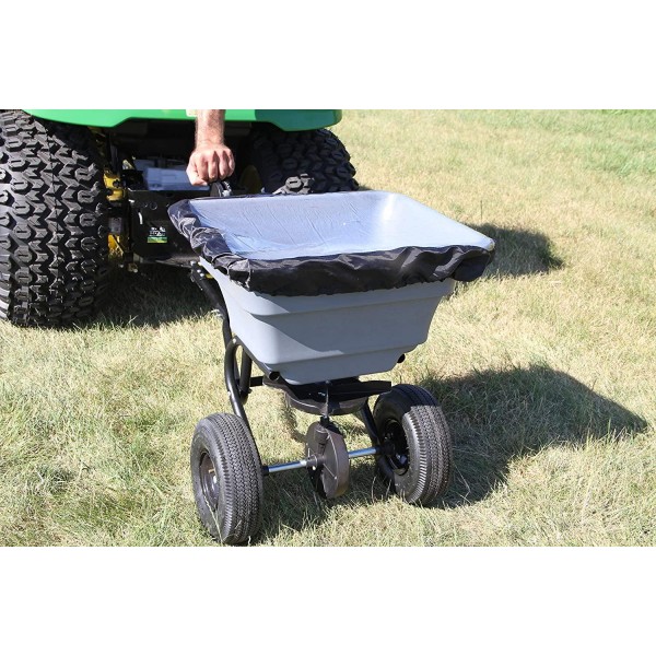 Precision Products TBS4000PRCGY Tow Behind Broadcast Spreader, 75 lb, Dark Grey
