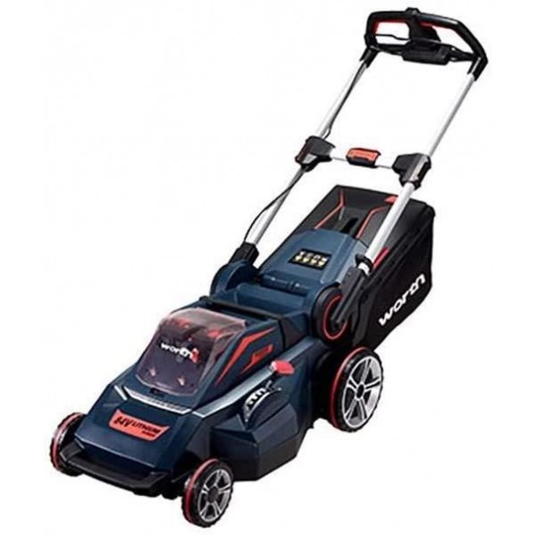 Worth PowerMax 84-Volt Lithium Battery Self-propelled Lawn Mower Cordless Brushless Motor Smart Cut (TM) 20-Inch 70mins Running Two 2.5AH Batteries Included - M010A00