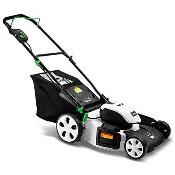 WBaRJ Electric Rotary Lawnmower,Cordless Lawnmower with Cutting Width:45cm, Height: 35-92mm,7-Gear Adjustable