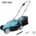 Wzz 28V4Ah Cordless Electric Lawn Mower with Lithium Battery and Charger, Environmentally Safe/Fast Trimming/Portable/Powerful/Time Saving (Color : Battery x1)