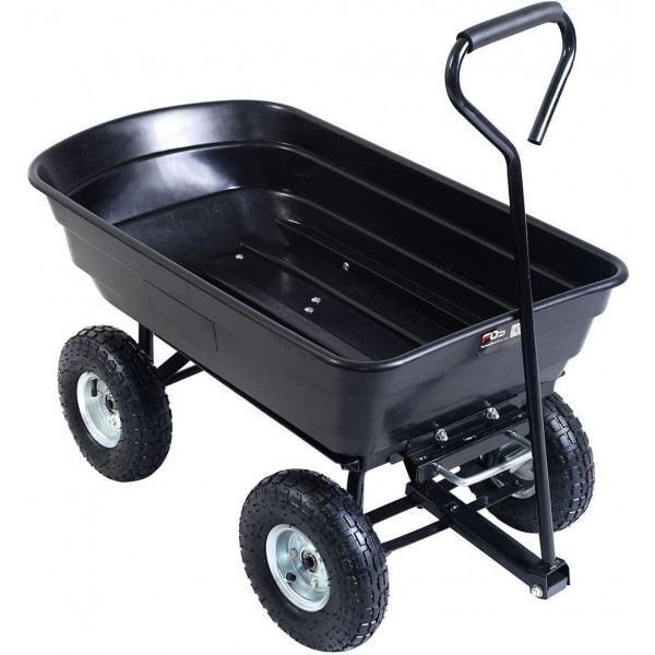 Beeal.shop Cart Garden Wagon 660 Pounds Lawn Yard Heavy Duty Dump Cart Dumper for All Gardening Tools