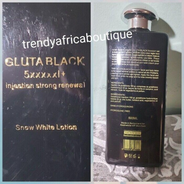 Abebi white Gluta Black 5 x+ snow white face and body lotion 500ml x1