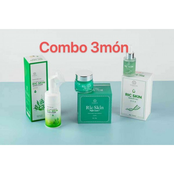 Combo 3 Kohinoor products Ric Skin Night Cream Ric Skin Wash Foam Ric Skin Serum