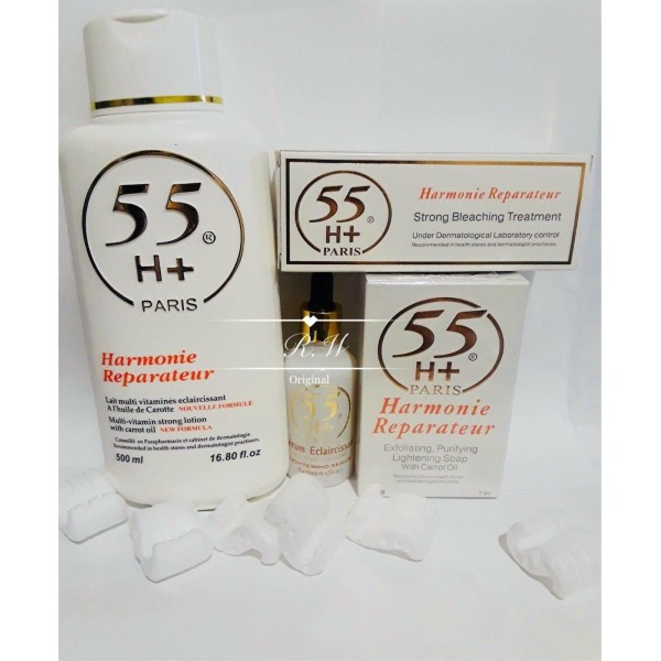 55H+ HARMONIE REPARATEUR SET (lotion+serum+Exfoliating soap+cream)