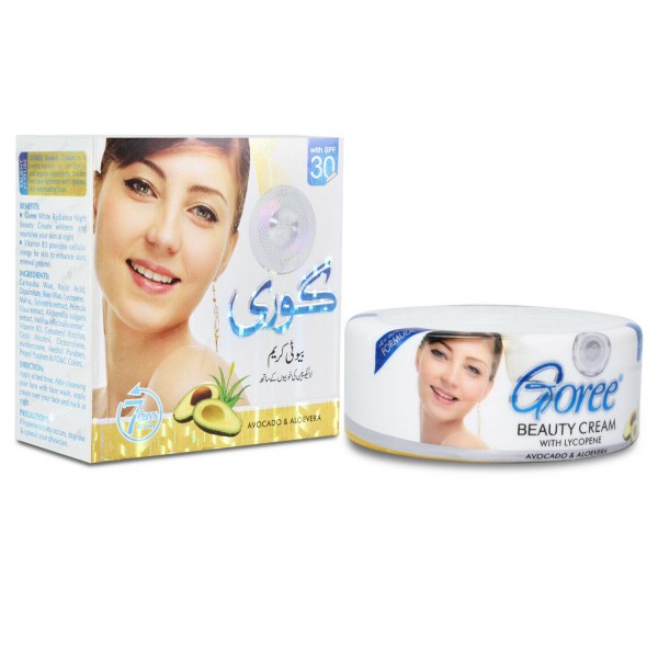 Gore Whitening Skin Beauty Cream With Avocado And Aloe Vera 7 Days 100% Original