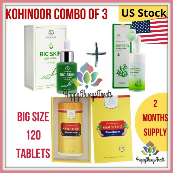 Kohinoor Set 3 Products: Sam To Nu Puecolazen, Ric Skin Serum HA+, Ric Wash Foam