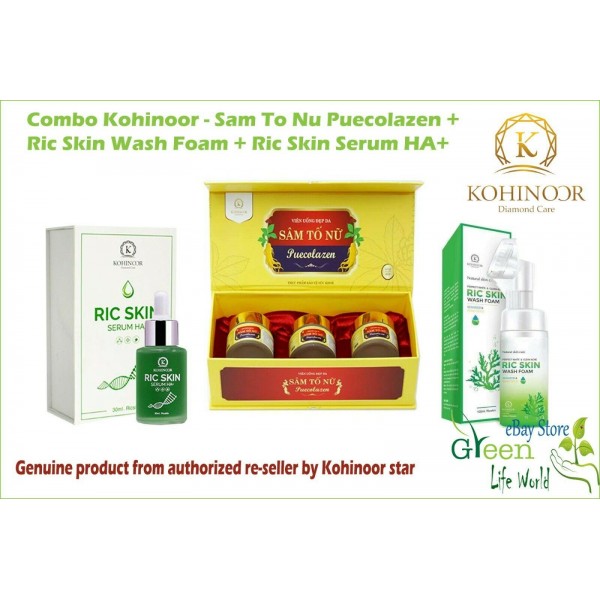 Combo Kohinoor - Sam To Nu Puecolazen, Ric Skin Wash Foam, Ric Skin Serum HA+